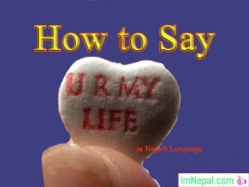 How to Say You Are My Life in Nepali Language - learn nepali language through english language